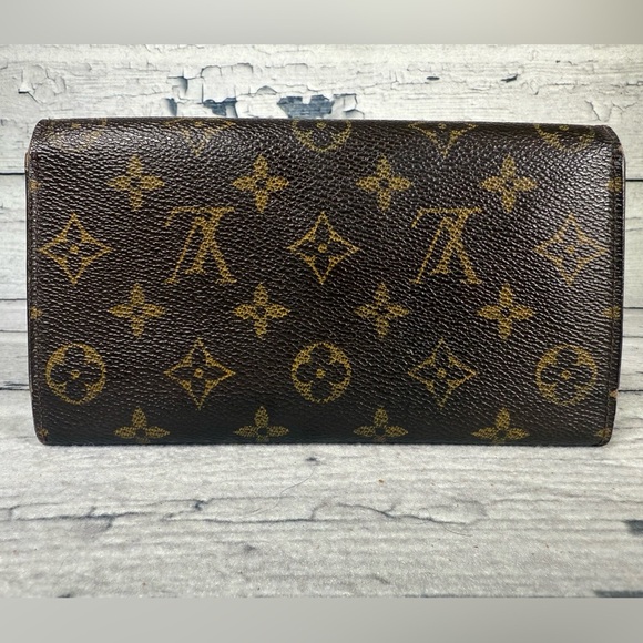 Louis Vuitton Portefeuille Sarah Long Bifold Wallet Monogram Leather Canvas - Picture 2 of 16